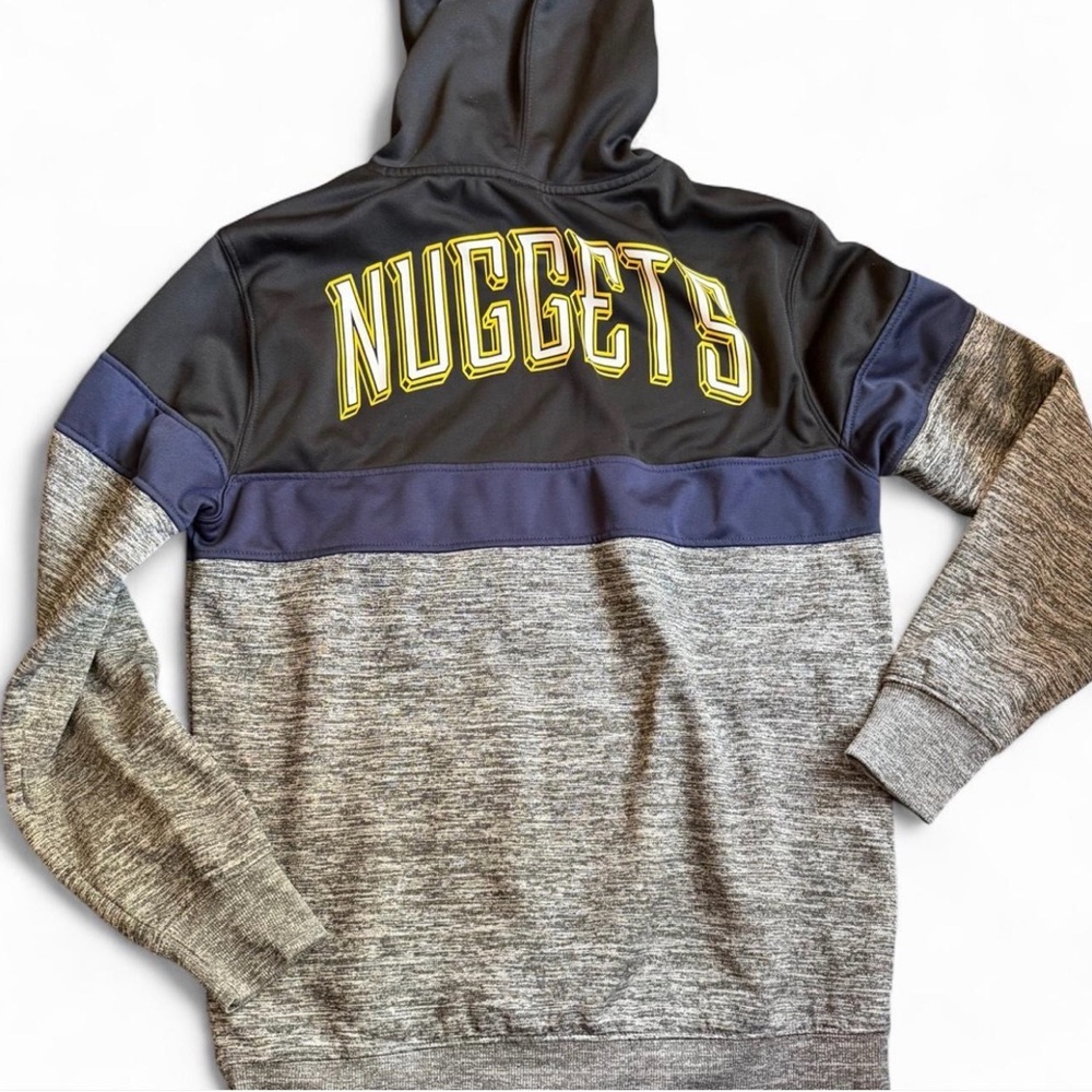 Denver Nuggets Hoodie Men's Small NBA‎ Ultra Game Pullover Fleece Gray Navy